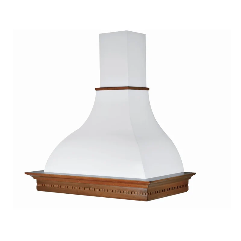 Cappa Cucina Rustica Bianca RAFFAELLO Legno Intarsio Noce Evita 90