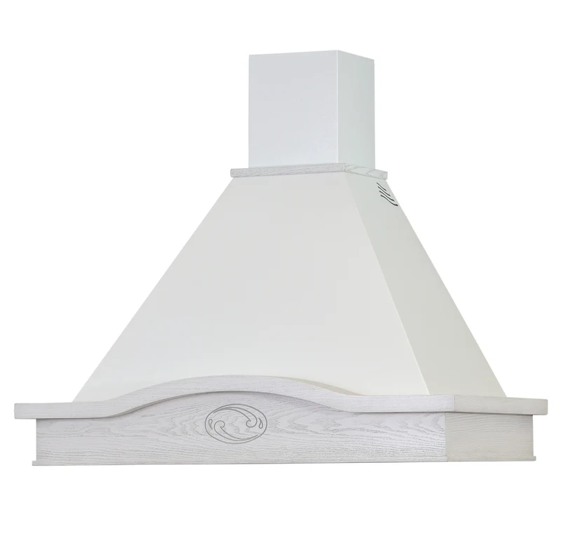 Cappa aspirante LUCREZIA inox bianco, in legno cenere 120 cm