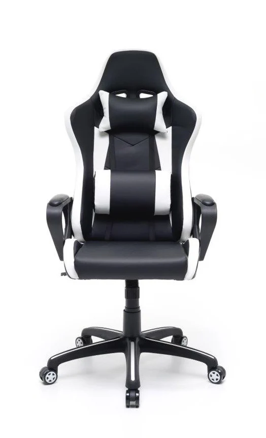 Poltrona Gaming Professionale Bianca con Ruote Girevoli Antiscivolo - Dimensioni: 63x63xH118 (126) cm