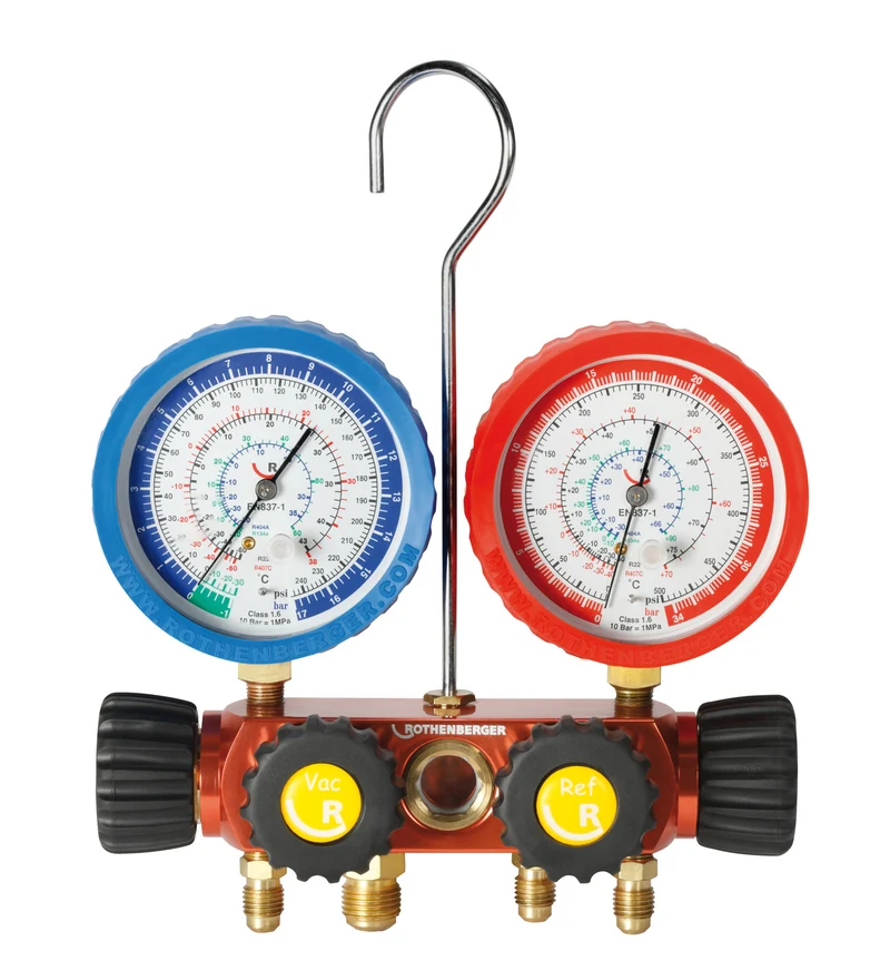 Kit gruppo manometro, 4 vie, per R410A e R32 ROTHENBERGER