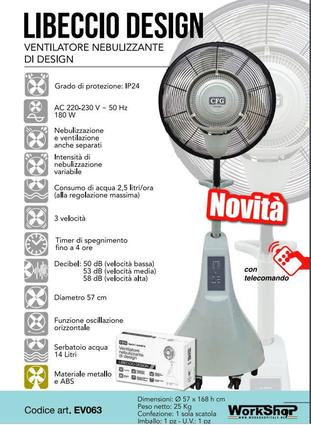 Ventilatore nebulizzante Cfg Libeccio Design
