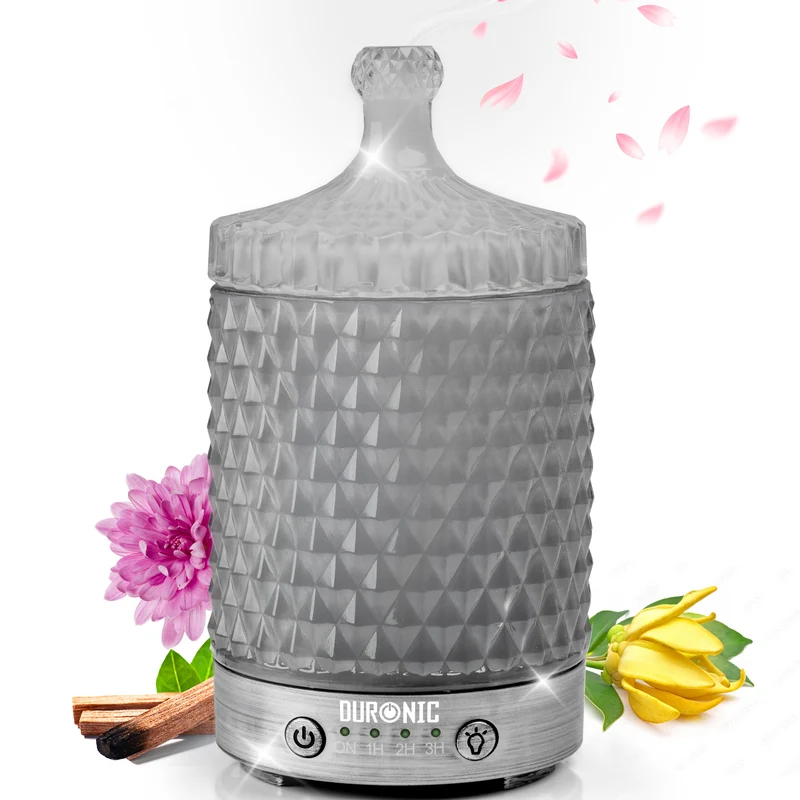 Duronic AD33 Diffusore di Oli Essenziali Diffusore aromatico 100ml Aromaterapia Diffusore con Luce Diffusore per Oli Essenziali Senza BPA Vaporizzatore Diffusore aromaterapico
