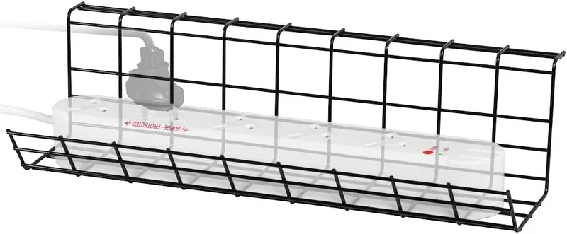Duronic CMH1 organizzatore di cavi da scrivania| Nero lega d'acciaio dimensioni 40 x 15.5 x 17 cm| Stile moderno| Fornito con viti per una facile installazione |Sicuro ordinato conveniente estetico
