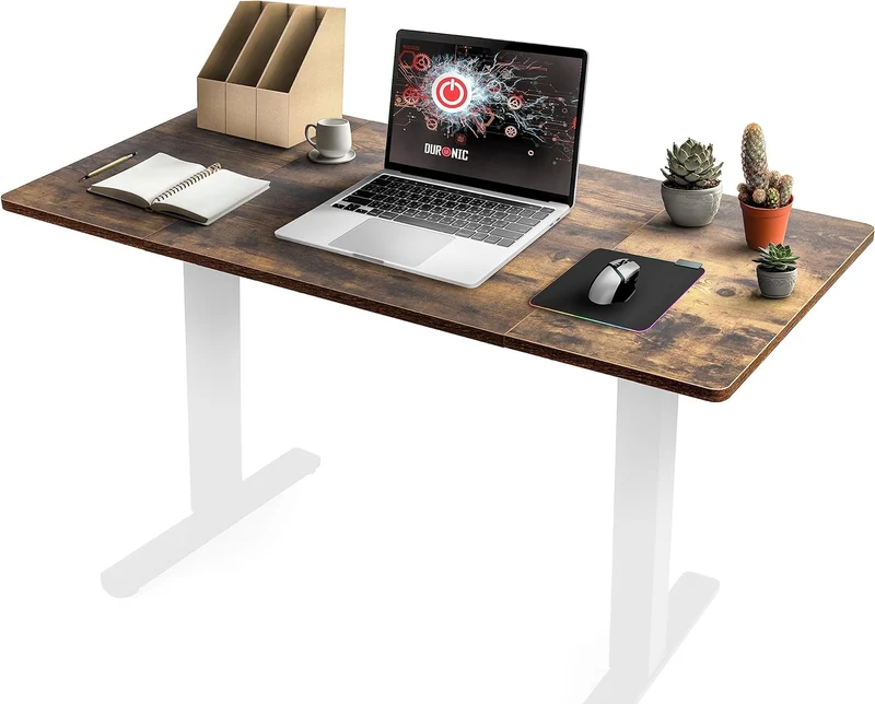 Duronic TT140 AO Piano scrivania  Ripiano scrivania 140x60x1,9cm- Compatibile con telai da scrivania Duronic | Piano di lavoro per ufficio ergonomico | Quercia antico