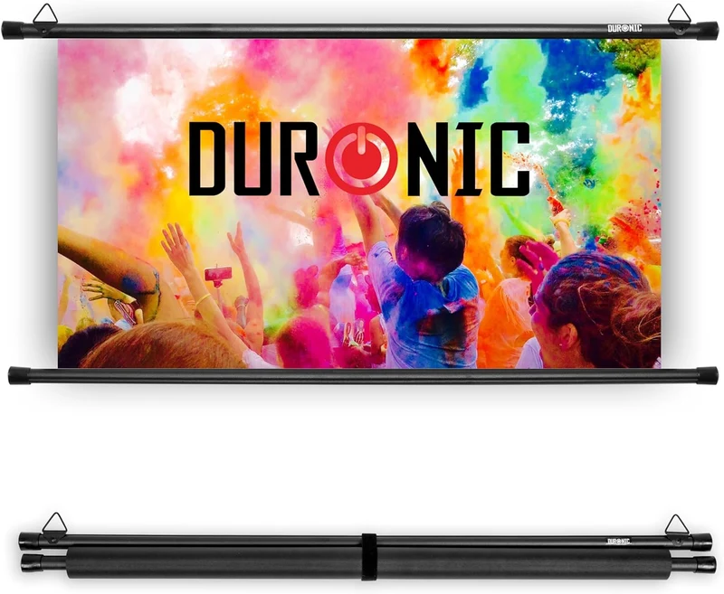 Duronic BPS70 16:9 Telo Proiettore 70 pollici, Schermo per proiettore, Telo da proiezione interno esterno, Home theater cinema Full HD 3D 4K, Schermo di proiezione anti pieghe per casa ufficio scuola