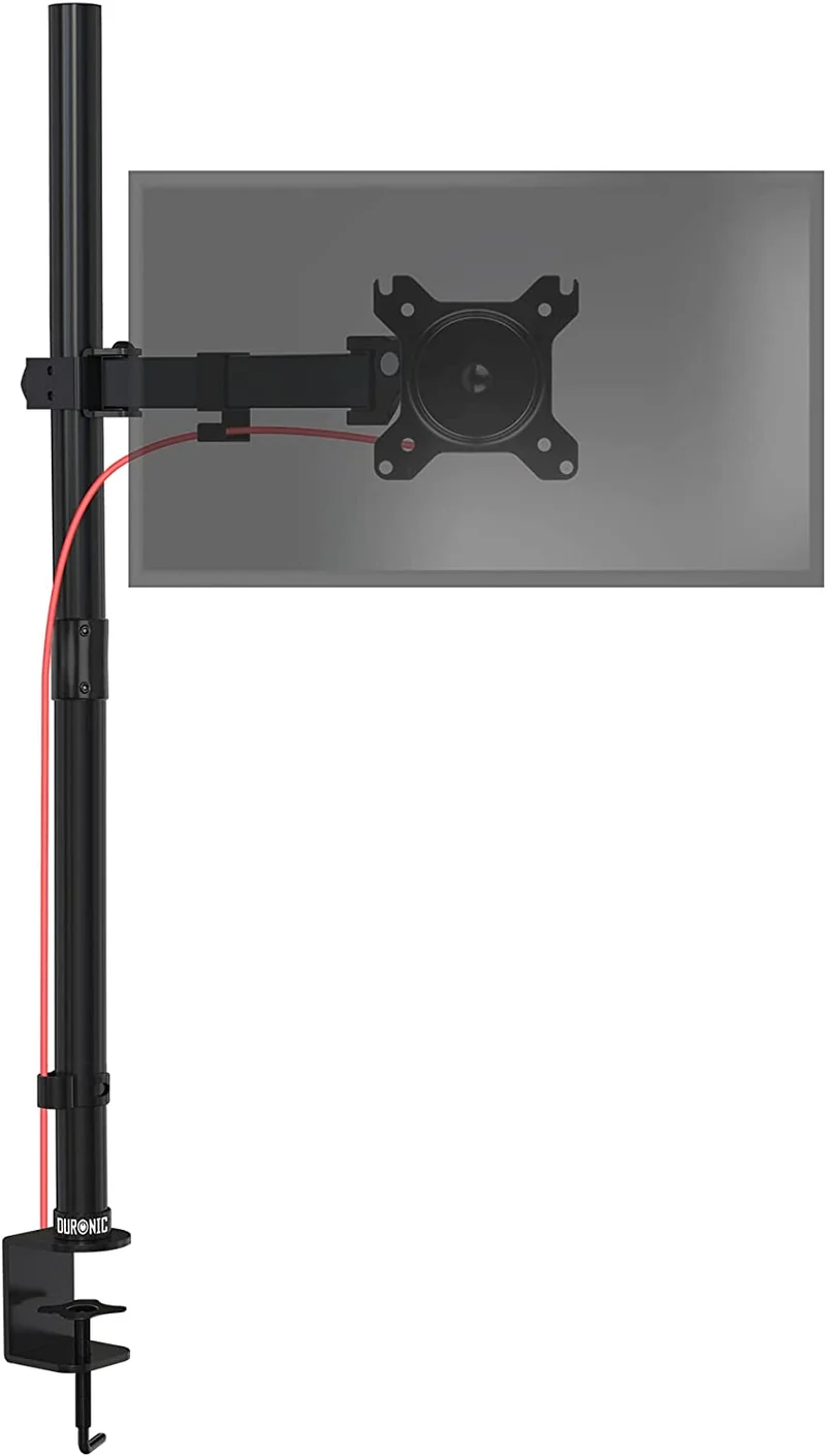 Duronic DMT151X2 BK Supporto da scrivania per monitor 13-32 | Per schermi fino a 8kg | Altezza regolabile | Staffa da 100 cm | Inclinazione -15°/+15°, rotazione 180°, rotazione 360°| VESA 75/100