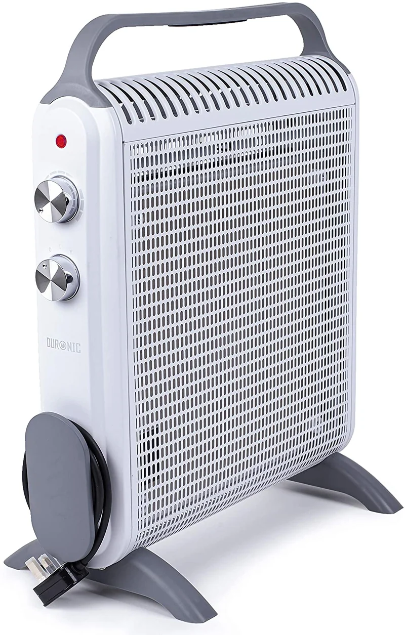 Duronic HV180 Stufa elettrica con pannelli in mica 1800W, Termoconvettore con termostato integrato, 2 funzioni di riscaldamento, Calorifero Micatermico - Radiante portatile leggero, Senza olio