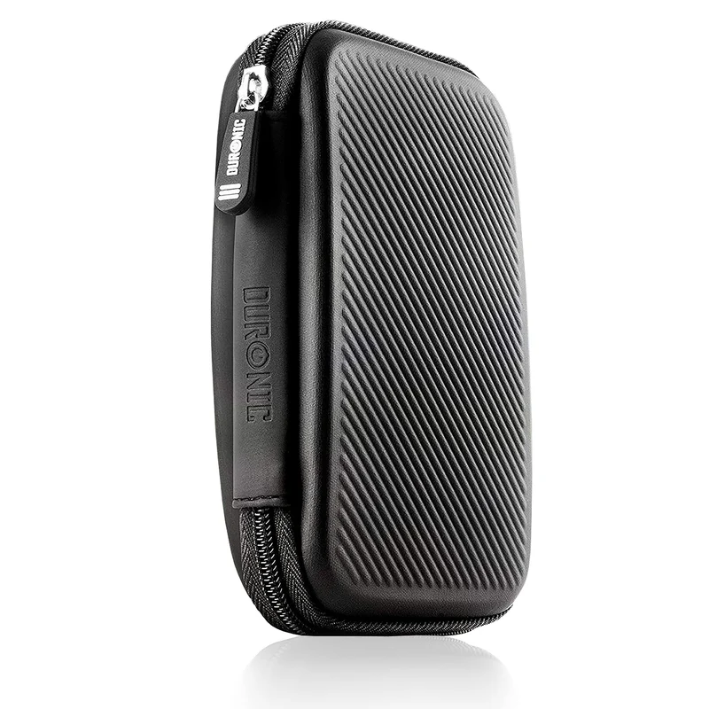 Duronic HDC2 BK Custodia per Hard Disk esterno, Compatibile con tutti i hard disk, Custodia portatile con scomparto per cavo renitente e leggero, Borsa protettiva antiurto, Nera