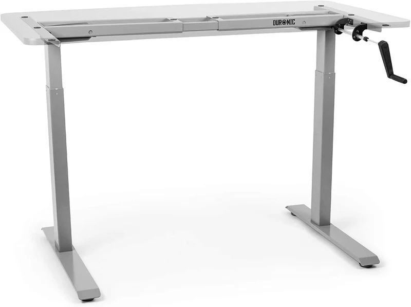 Duronic TM00 GY Telaio per scrivania - Altezza regolabile 71 - 116 cm manuale - Postazione di lavoro ergonomica - 2 Livelli - Robusta e personalizzabile  Argento