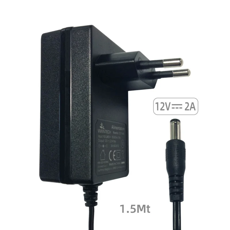 ALIMENTATORE UNIVERSALE WIMITECH 12V 2A CCT-1063