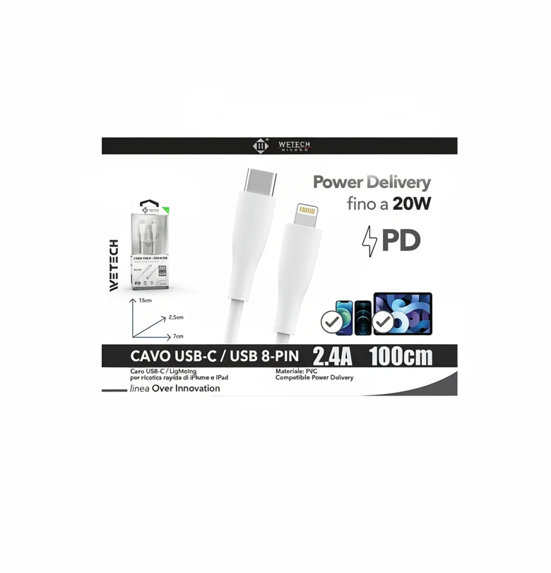 Wetech Cavo Usb C-Usb 8Pin 100Cm 2.4A