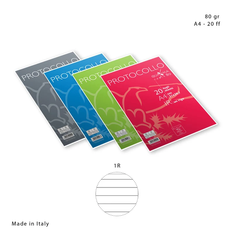 Pigna Fogli Protocollo A4 80G 1R 20FF