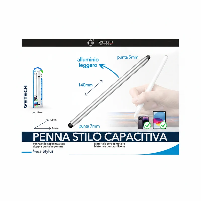 Wetech Penna Stilo Capacitiva Doppia Punta
