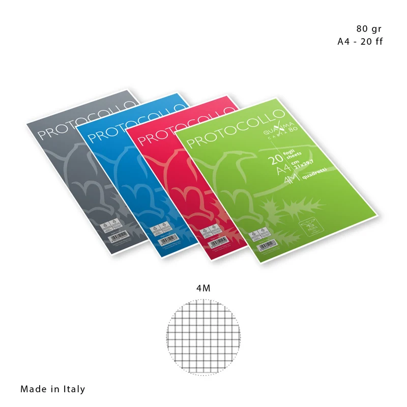 Pigna Fogli Protocollo A4 80g 4M 20FF