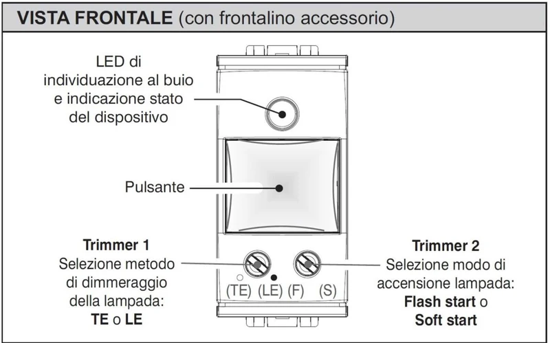 Regolatore Di Luce Tasto Bianco