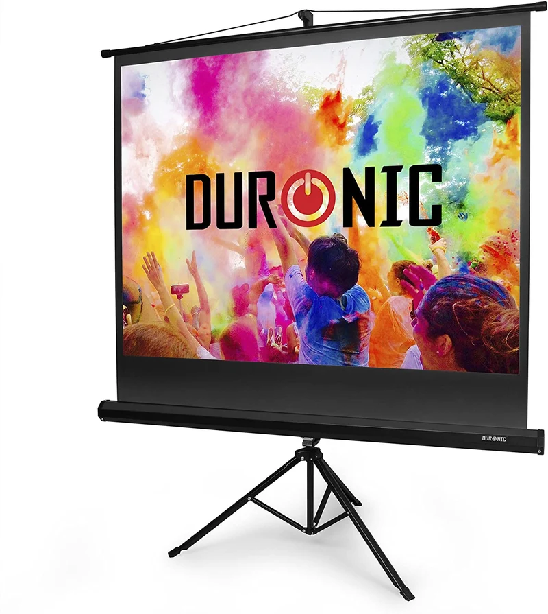 Duronic TPS60 /43 Schermo di proiezione 60 formato 4:3 / 122 X 91 cm - telo proiettore con piedistallo treppiede per videoproiettore Full HD 3D 4K - Home cinema home theater ufficio