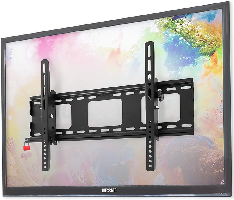 Duronic TVB103M Supporto TV da parete per TV da 33 a 65 portata 65kg con funzione antifurto |Per schermi con VESA MAX 600 x 400mm | Barra sicurezza da parete per TV o monitor