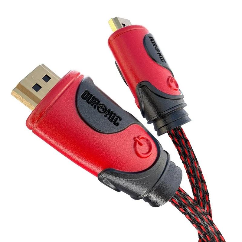 Duronic HDC03 /3m - Cavo HDMI schermato di ultima generazione V2.0 - 3 metri - connettori placcati oro 24k inclinabili e rotanti - Compatibile con TV plasma, LCD, LED, 3D - Consente la trasmissione di segnale full HD 1080p 4K 2160p compatibilità ethernet