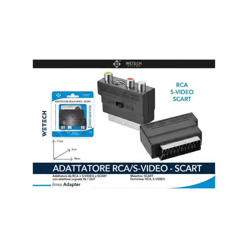 Wetech Adattatore Scart - 3 Rca/S