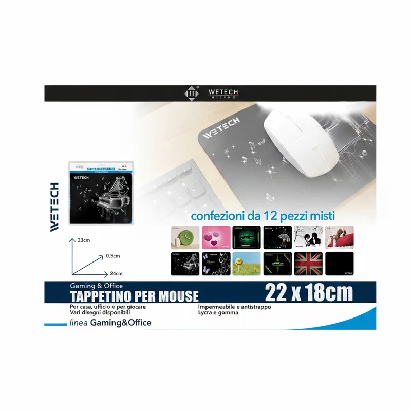 Wetech Tappetino Mouse 22X18Cmm assortimento casuale
