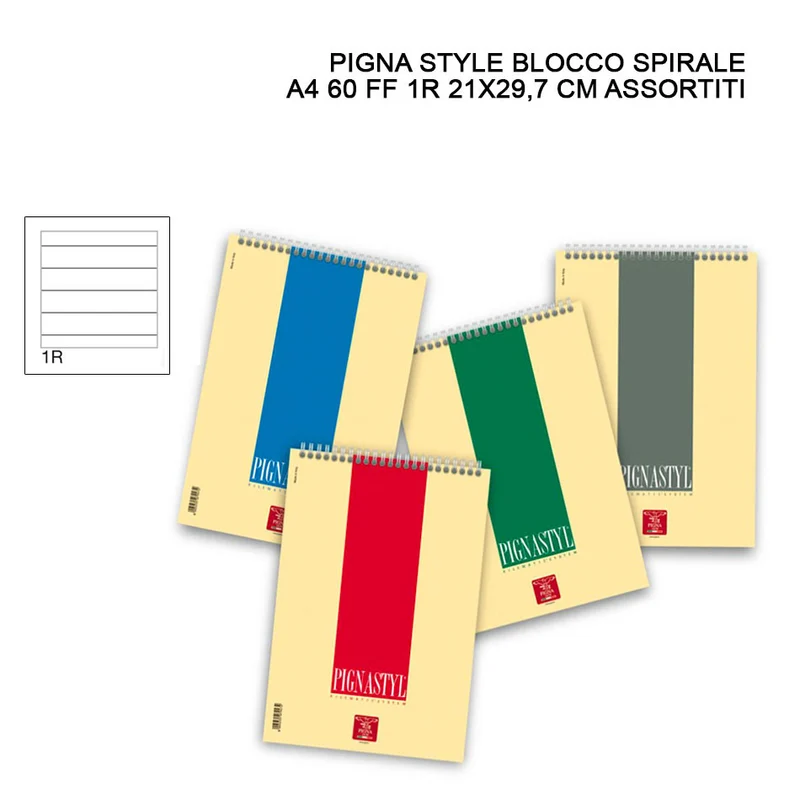Pigna Style Blocco Spirale A4 60FF 80g 1R