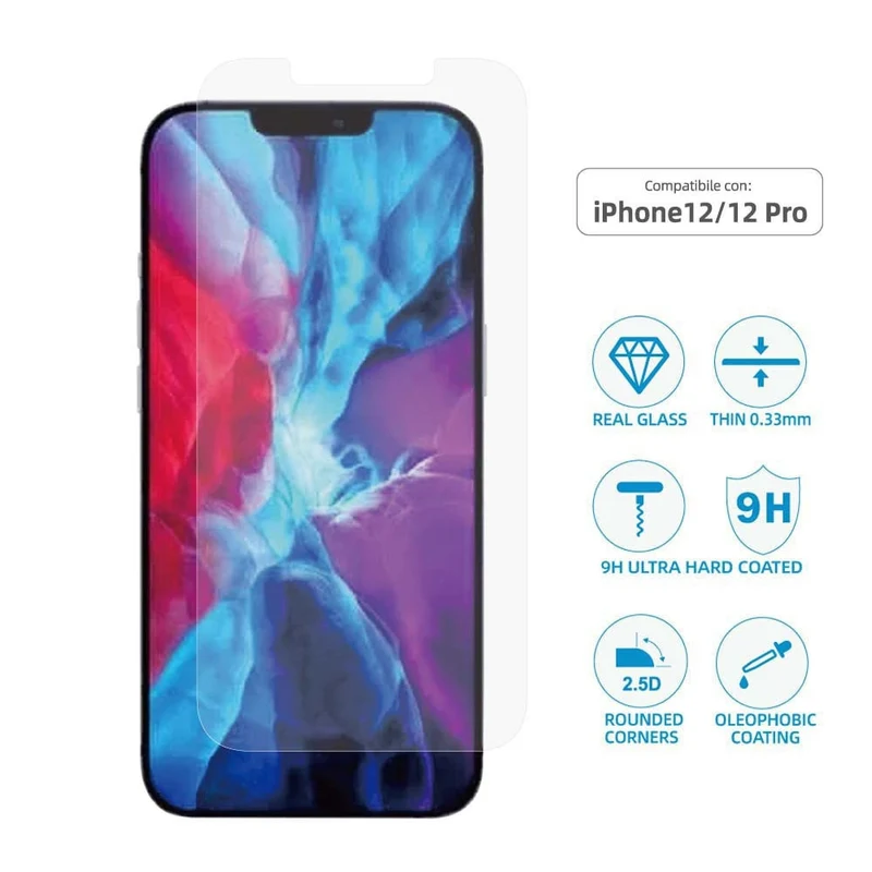 Wimitech Pellicola in vetro temperato per Apple iPhone 12/12 Pro