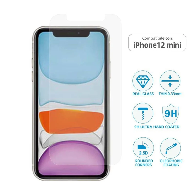 Wimitech Pellicola in vetro temperato per Apple iPhone 12 Mini