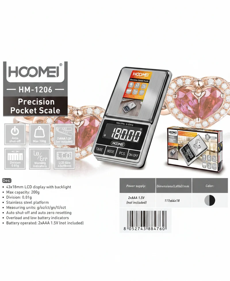 Hoomei Bilancia Di Precisione 117x64x18 mm