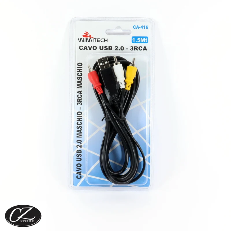 Wimitech Cavo USB2.0 - 3RCA M/M 1.5M CA-416