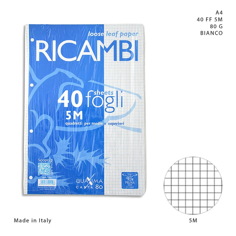 Pigna Ricambi A4 40FF 5mm 80g