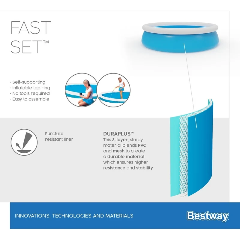 Bestway Piscina Fast Set 940L 183X51Cm