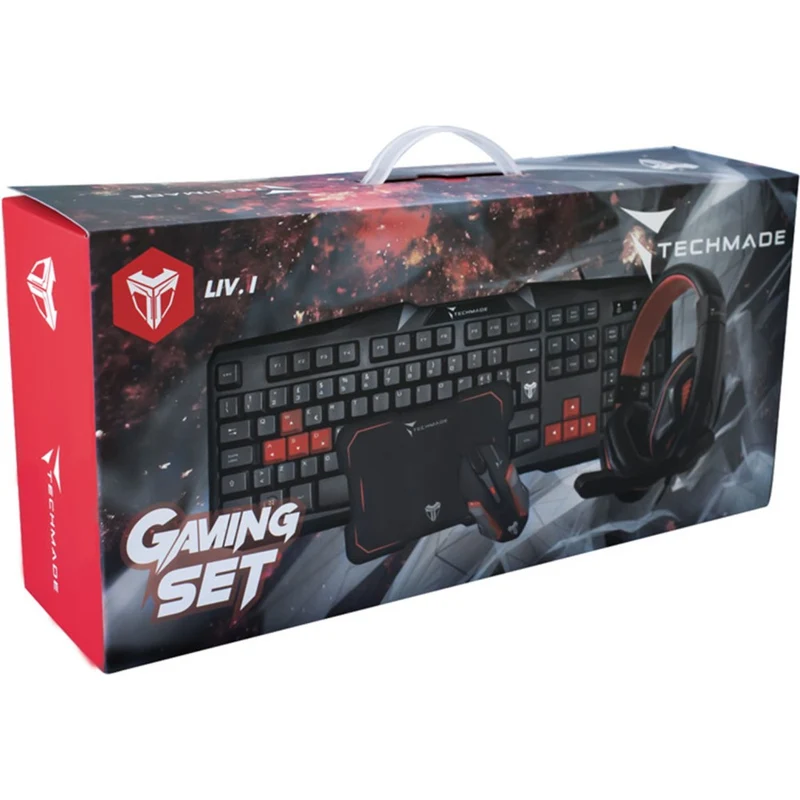 TECHMADE KIT GAMING 2 TASTIERA MOUSE CUFFIE E PAD
