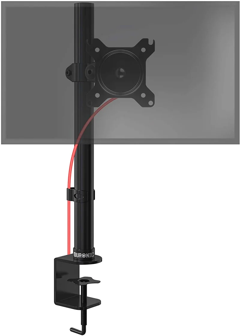 Duronic DM151X1 BK Supporto da scrivania per monitor 1332 | 8 kg per braccio | Altezza regolabile | Inclinazione -15°/+15°, rotazione 180°, rotazione 360°| VESA 75/100