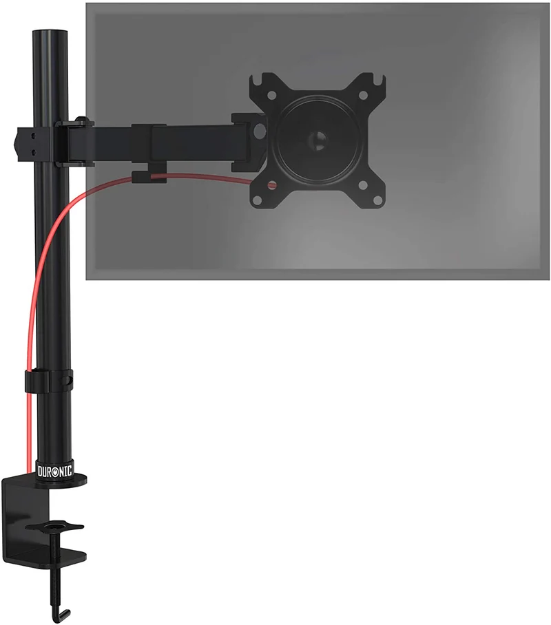 Duronic DM151X2 BK Supporto da scrivania per monitor 1332 | 8 kg con braccio estensore | Altezza regolabile | Inclinazione -15°/+15°, rotazione 180°, rotazione 360°| VESA 75/100
