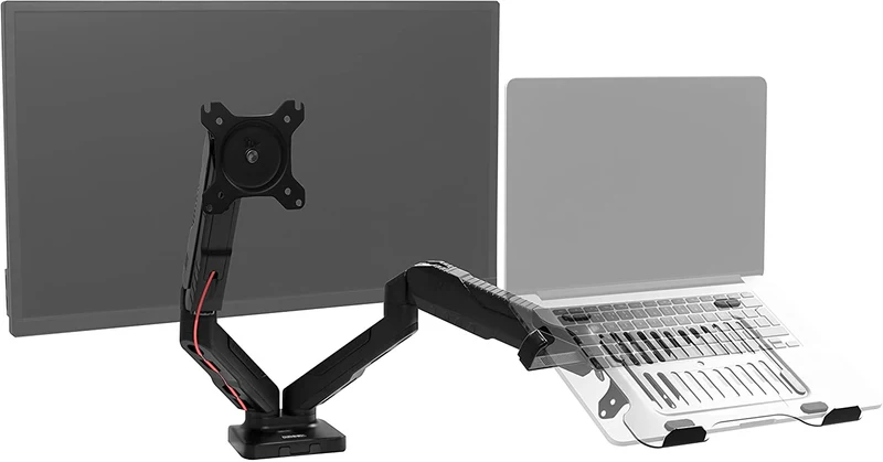 Duronic DMDCL1X1 Supporto monitor da scrivania con morsetto e piattaforma per PC portatile  Braccio porta monitor Regolazione omnidirezionale - Compatibile con schermi TV per VESA standard
