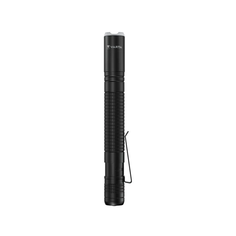 Varta Aluminium F10 Pro LED Flashlight (incl. 2x Longlife Power AAA Batterie per l'uso quotidiano, 150 lumen, resistente agli urti, 3 anni di garanzia) nero per la casa, il campeggio, l'outd