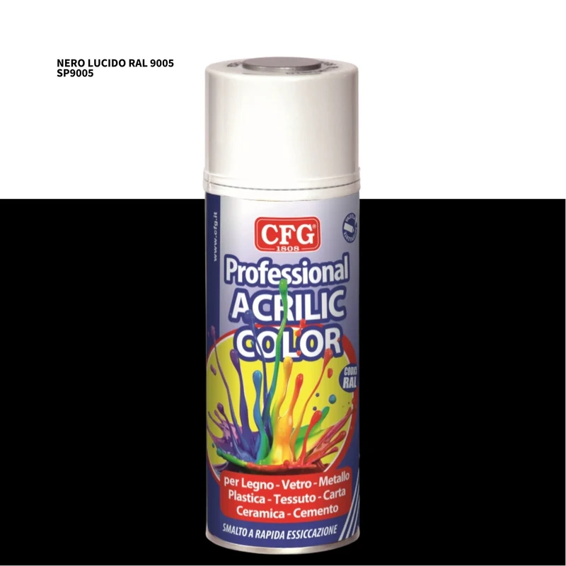 SMALTO ACRILICO 400 ml NERO LUCIDO RAL 9005