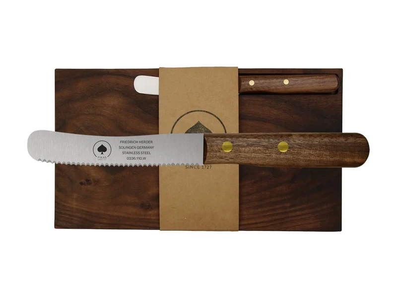 Pikas SET TAGLIERE + COLTELLO HUMPBACK SEGHETTATO Walnut