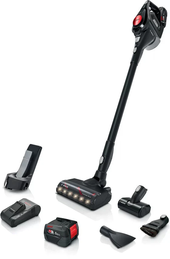 Bosch Serie 8 BCS82PWR25 aspirapolvere senza filo Nero, Rosso Senza sacchetto