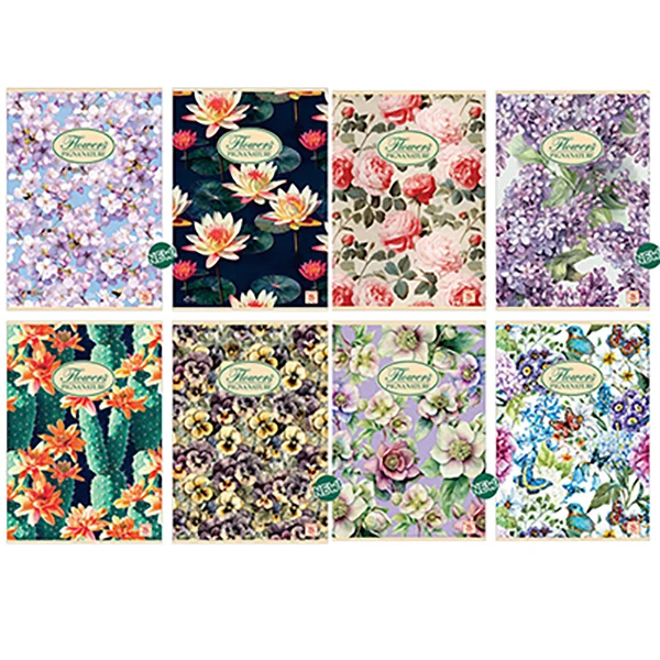 Quaderno Nature Flowers - A5 - 5 mm - 42 fogli - 80 gr - Pigna