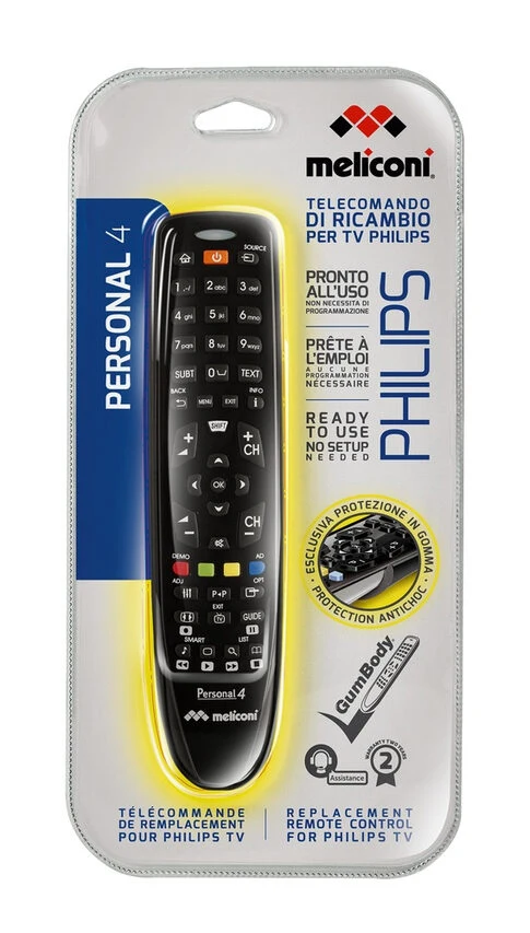 Meliconi Gumbody Personal 4 telecomando IR Wireless TV Pulsanti