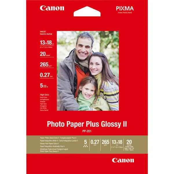 Canon - Carta fotografia lucida PP-201 II Plus - 5 x 7 " - 20 Fogli - 2311B018