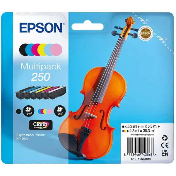 Epson - Cartuccia Multipack - BK/C/M/Y/ML/CL - 205 - Violin Claria- C13T16N84010 - 4,8 ML