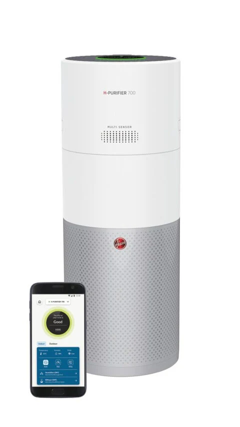 Hoover H-PURIFIER 700 purificatore 110 m² Argento, Bianco