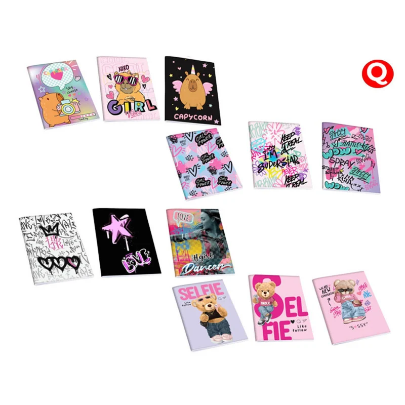 Quaderni A4 Active Girl Pacco 3 PZ Assortiti Rigatura Q