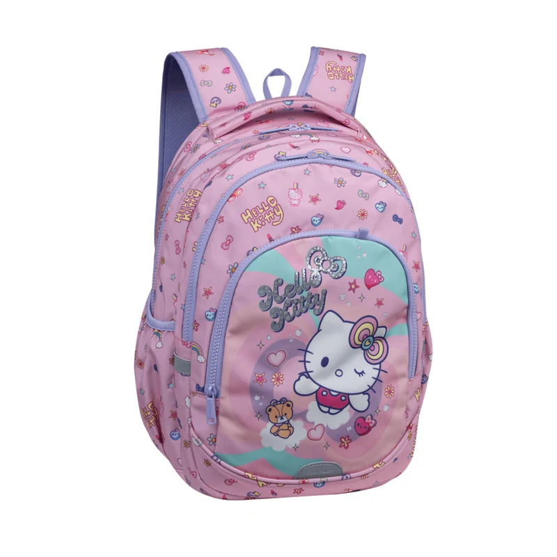 Zaino scolastico Hello Kitty Coolpack, taglia Primo Pro (16"), schienale sagomato e spallacci imbottiti, 2 scomparti principali e tasca per laptop, fondo rinforzato, F162025