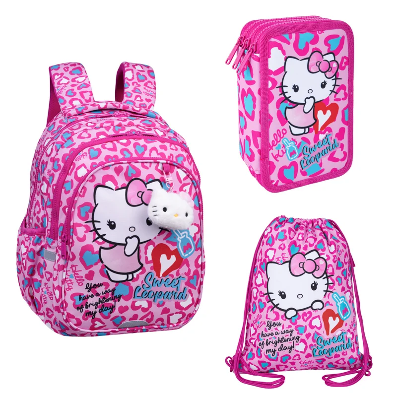 Set scolastico Hello Kitty Coolpack, zaino Jerry a 3 scomparti (15"), astuccio Jumper 3 con accessori e borsa sportiva per le scarpe