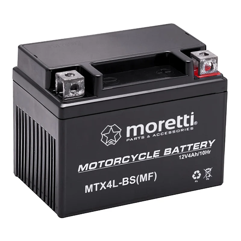 Batteria Moretti, 12 V, 4 Ah, AGM (gel), corrente di avviamento 50 A, AKUYTX4L-BSXMOR000