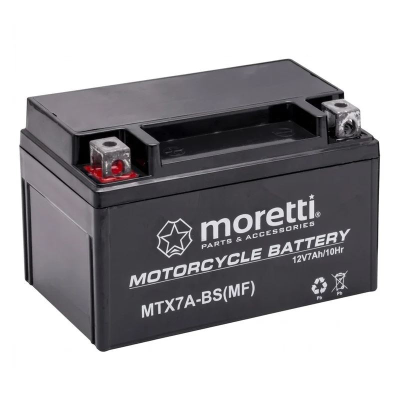 Batteria Moretti, 12 V, 7 Ah, AGM (gel), corrente di avviamento 90 A, AKUYTX7A-BSXMOR000