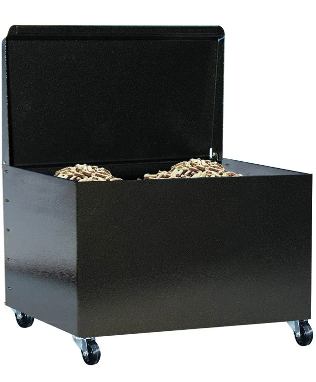 Portapellet in acciaio con ruote